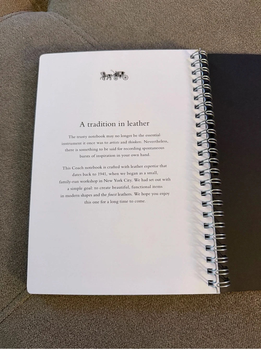 Coach Black Spiral Notebook Refill